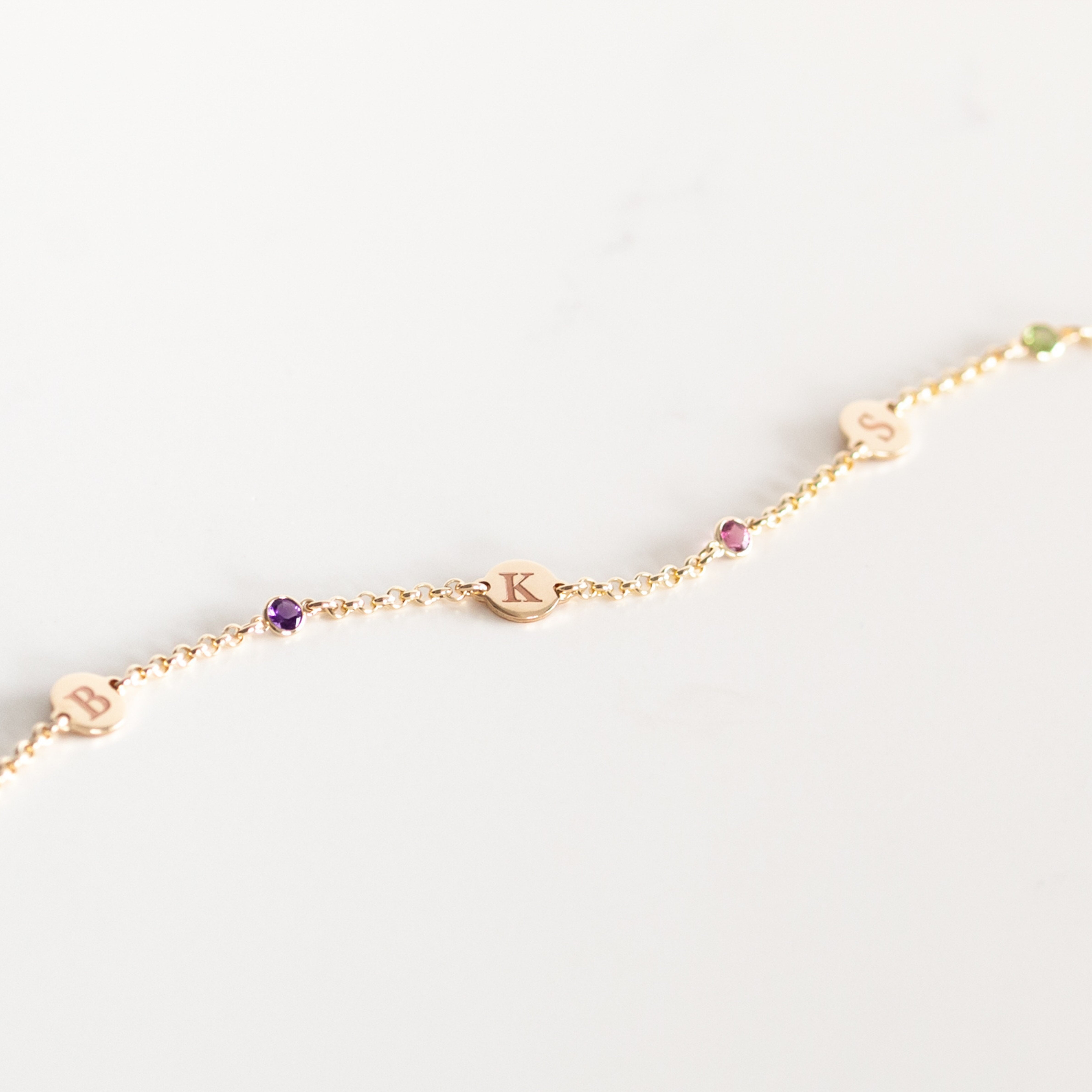 Beloved Birthstone & Initial Bracelet