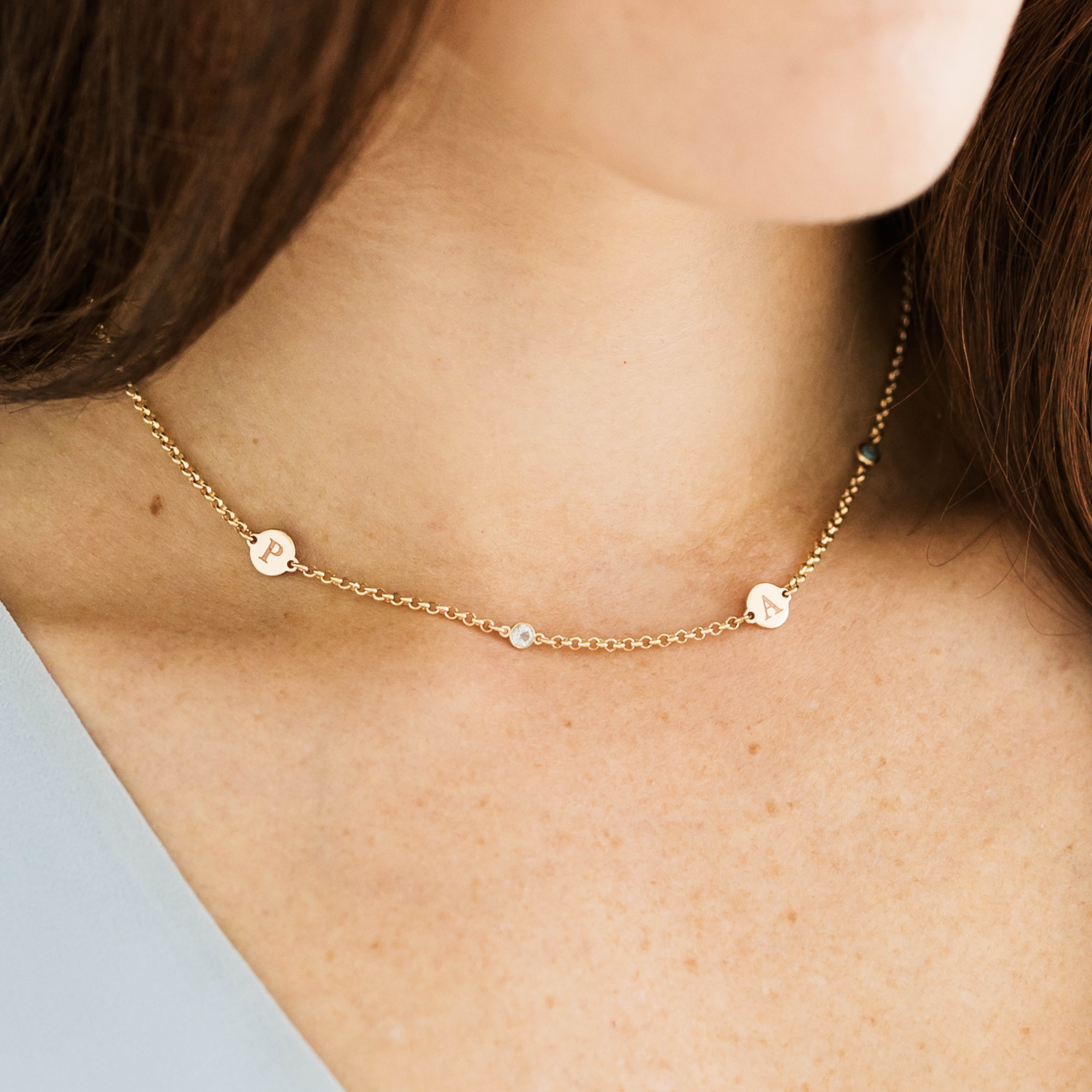 Beloved Birthstone & Initial Necklace