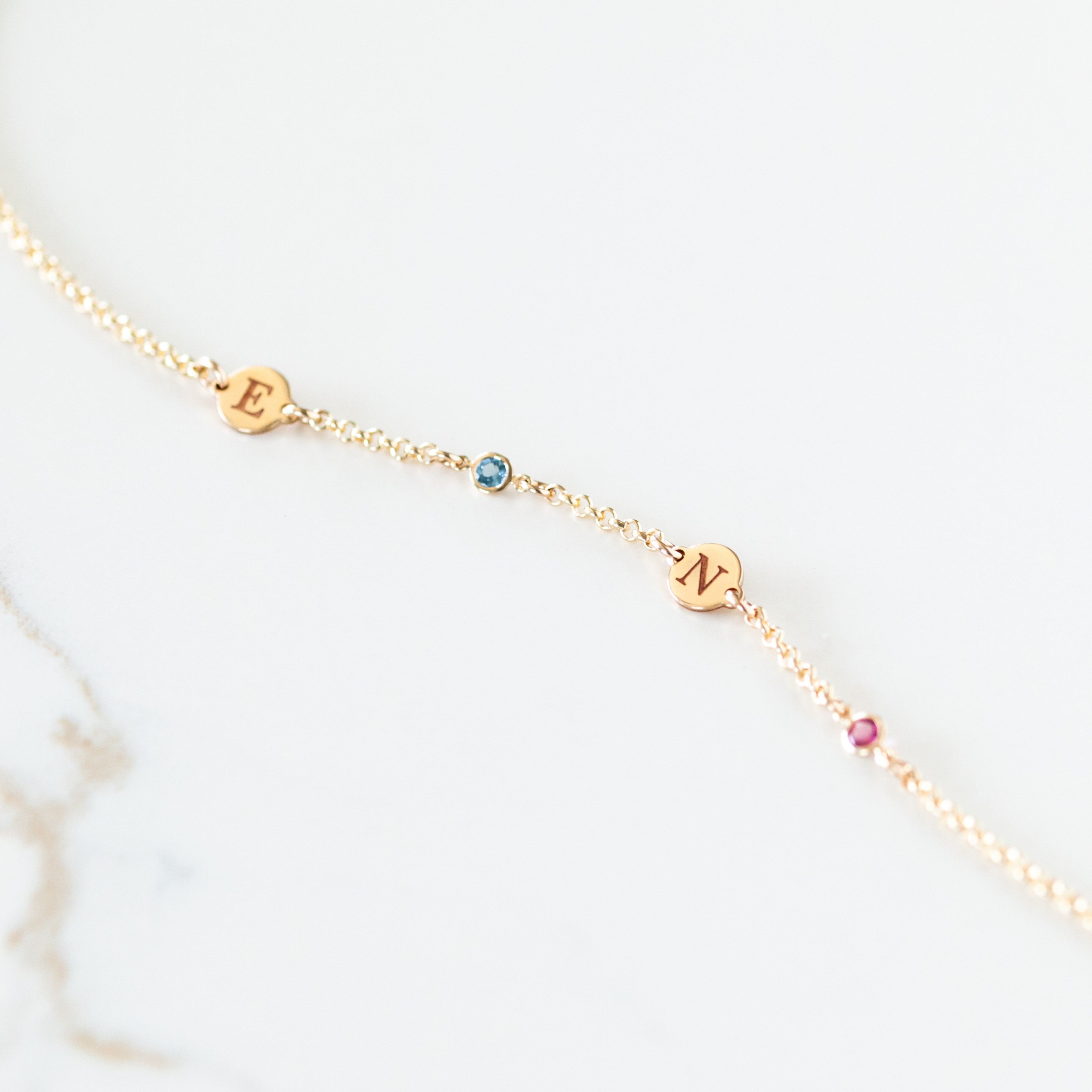 Beloved Birthstone & Initial Necklace