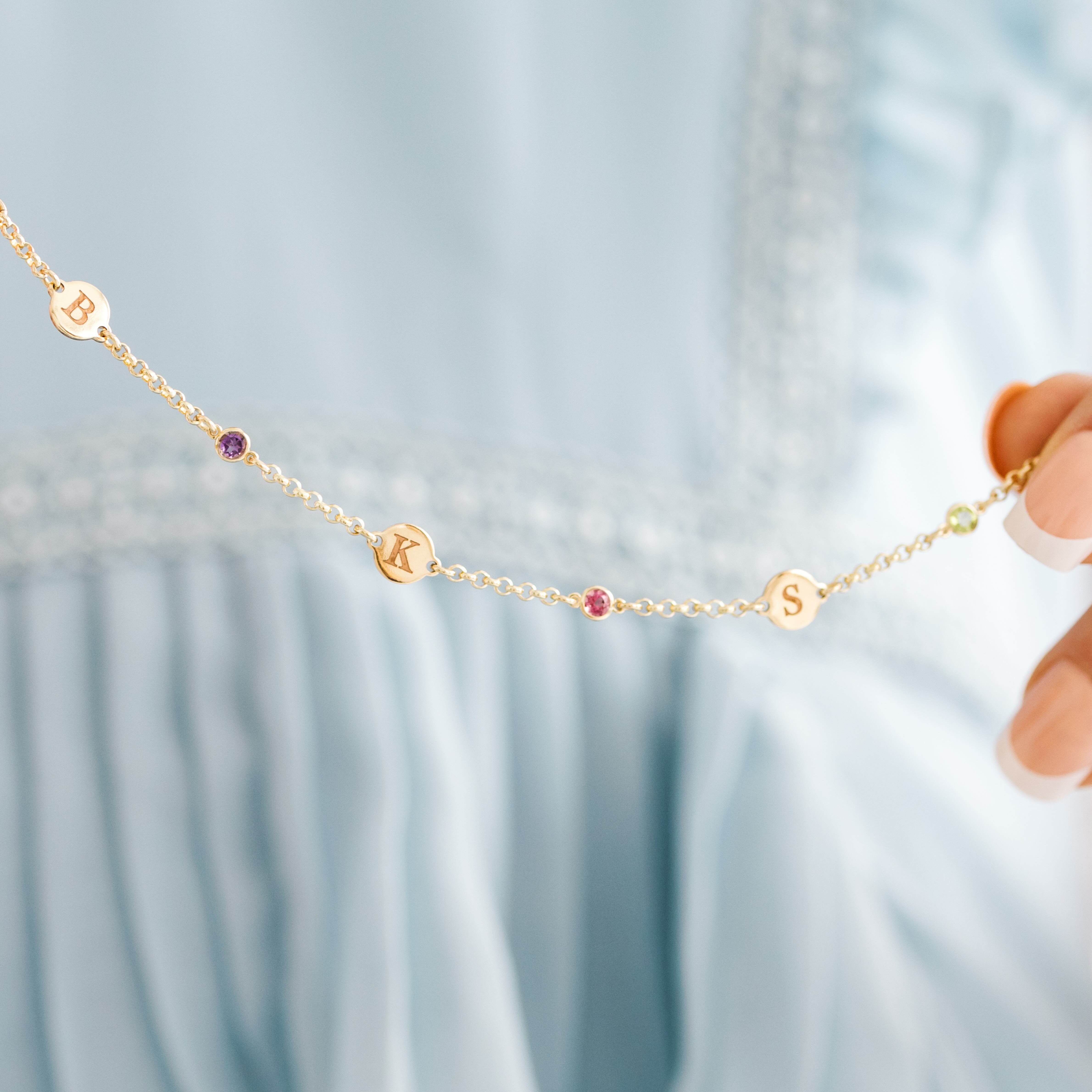 Beloved Birthstone & Initial Necklace